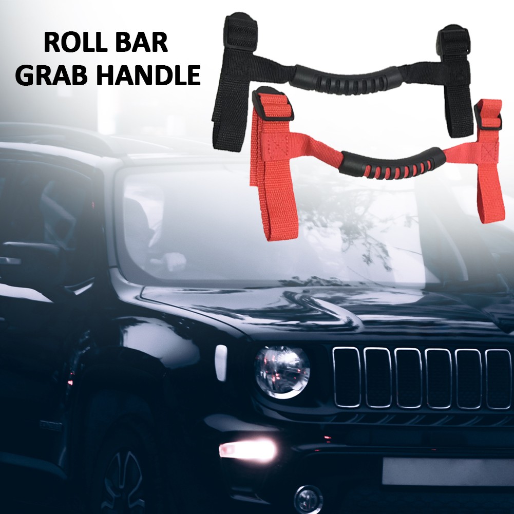 4pcs Adjustable Strap Easy to Install Driving Roll Bar Knob Stable Car Interior Auxiliary Replacement Parts For Jeep BJ40