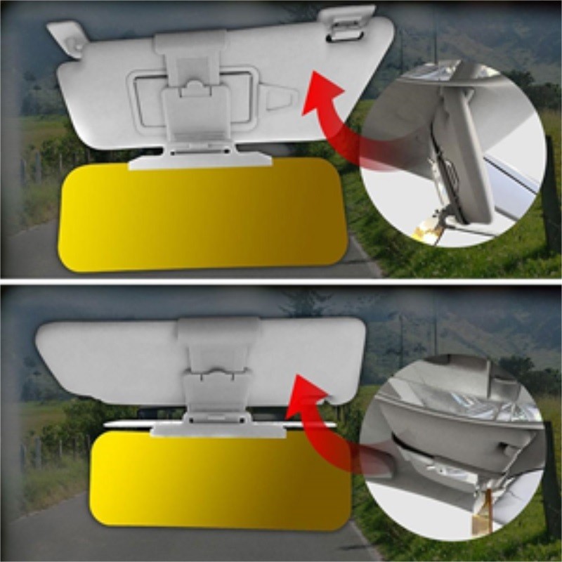 Car Anti Glare Sun Visor 2 in 1 Universal Sunshade Night Vision Anti Dazzle Windshield Driving Visor Clip On Sun Visor Extender