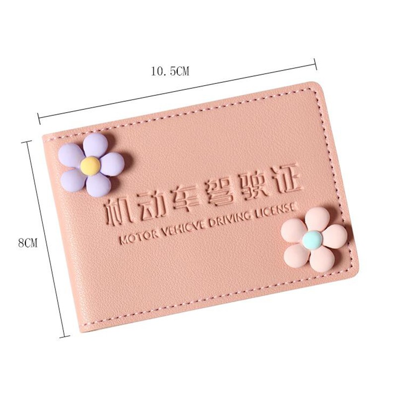 Ultra-thin car driver's license case leather motor car driver's license mini credit card document holder protective cover lady