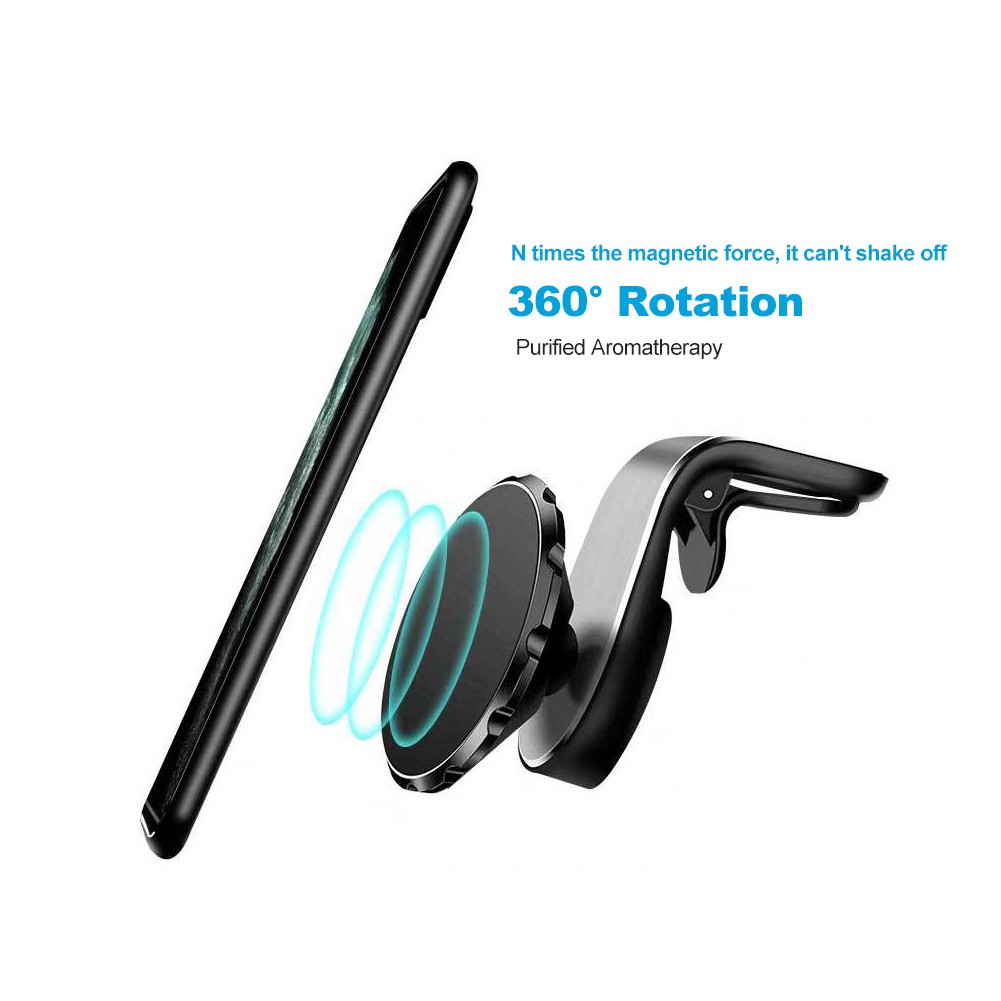 2pcs 360 degree rotation interior accessories aluminum alloy phone holder non-slip aromatherapy fixed car air vent easy to install