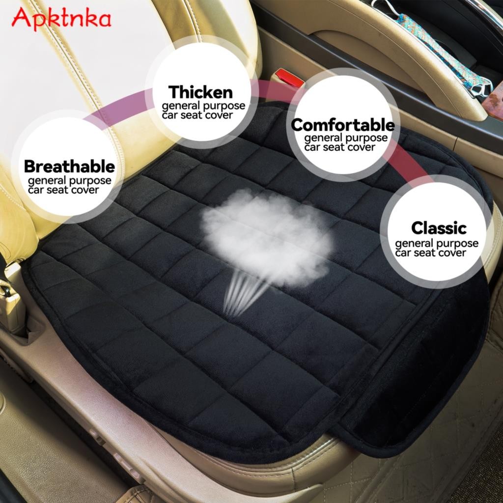 Car Seat Cover Front Rear Flocking Cloth Cushion Non Slide Winter Auto Protector Mat Cushion Keep Warm Universal Fit Truck Suv Van