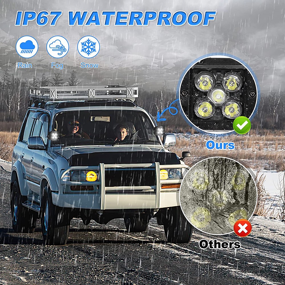 Luyoo 3 Inch LED Work Light/Light Bar Offroad 12V 24V Led Work Blocks Lamp Spot Beam Led Headlights Tracking For SUV Cars 4x4 ATV UTV