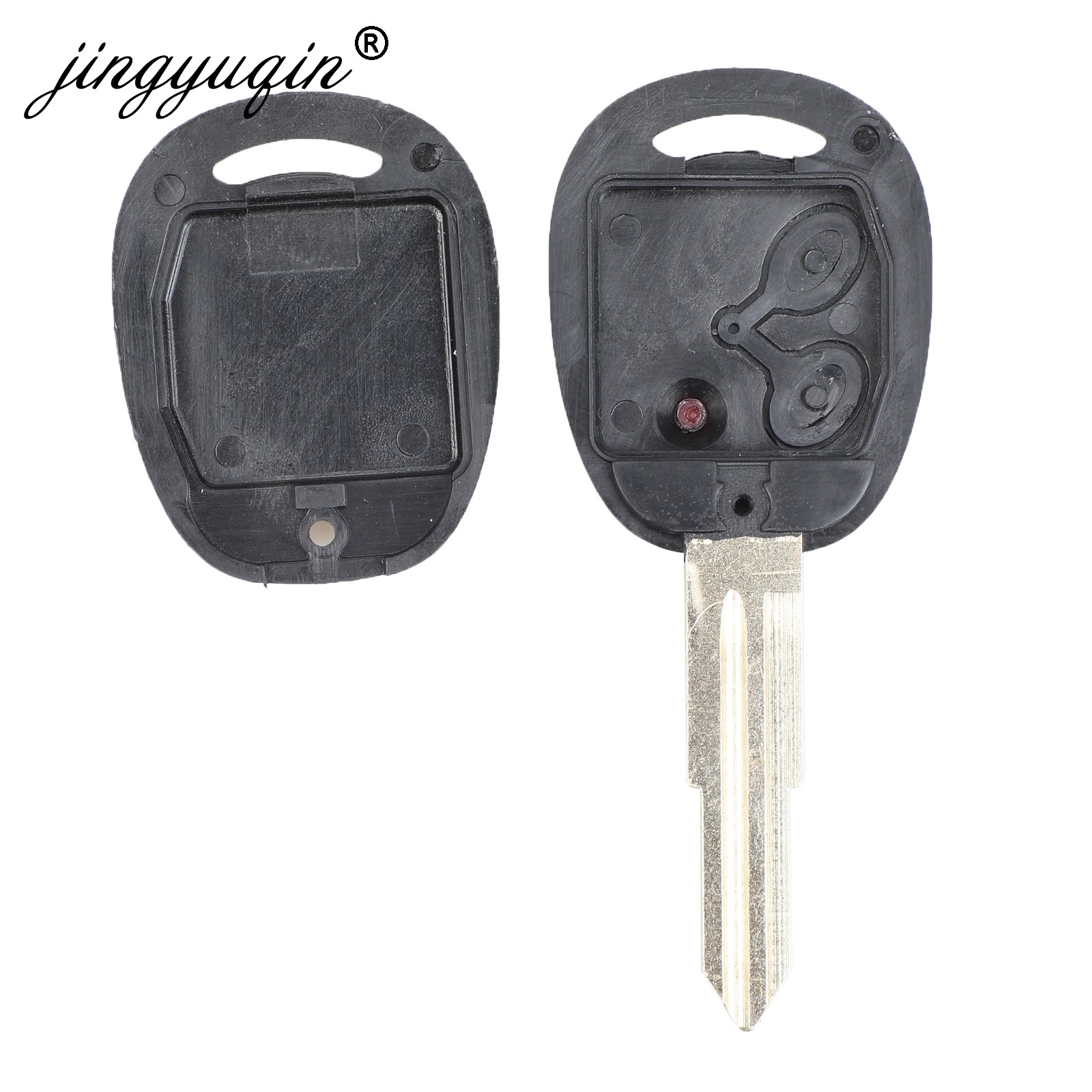 jingyuqin For Chevrolet Lova Sail Epica Lychee Spark Remote Key 2 Buttons Uncut Brass Blank Blade Key Shell Replacement