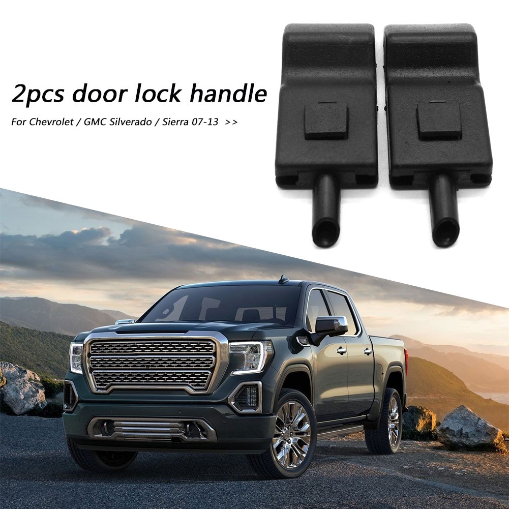 2pcs Car Door Locking Knobs Fit for Chevrolet/Sierra 07-13 Front/Rear Ebony Plastic Car Door Locking Knob