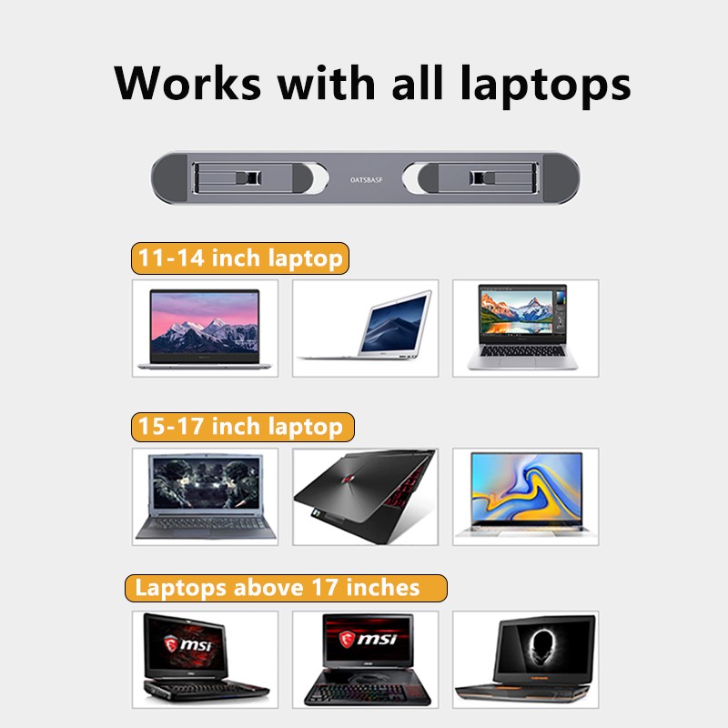 Metal Laptop Stand for 11-17 inch MacBook Pro Air Laptop Mini Foldable Adjustable Stand Cooling Pad Laptop Accessories