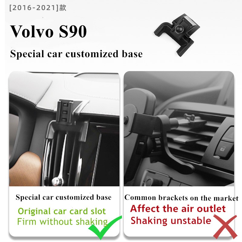 For Volvo S90 2016-2021 Car Phone Holder Air Vent Wireless Charger 360 Navigation Bracket Support GPS