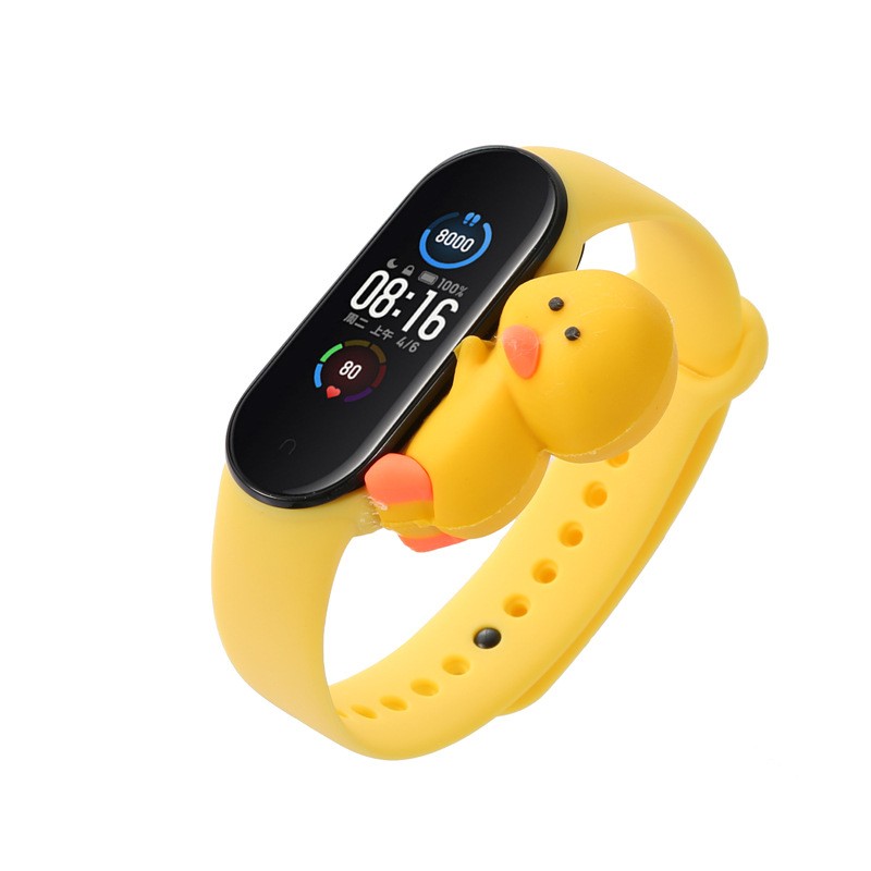 Applicable Cartoon Disney Mi Band 5 6 Smart Watch Wristband Mickey Minnie Stitch Cute Doll Adjustable Mi Band Replacement Strap