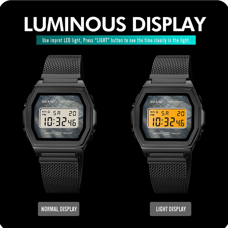 SKMEI Digital Movement Male Wristwatch Countdown Calendar Alarm LED Display Men Electronic Watch Relojes para hombre Montre