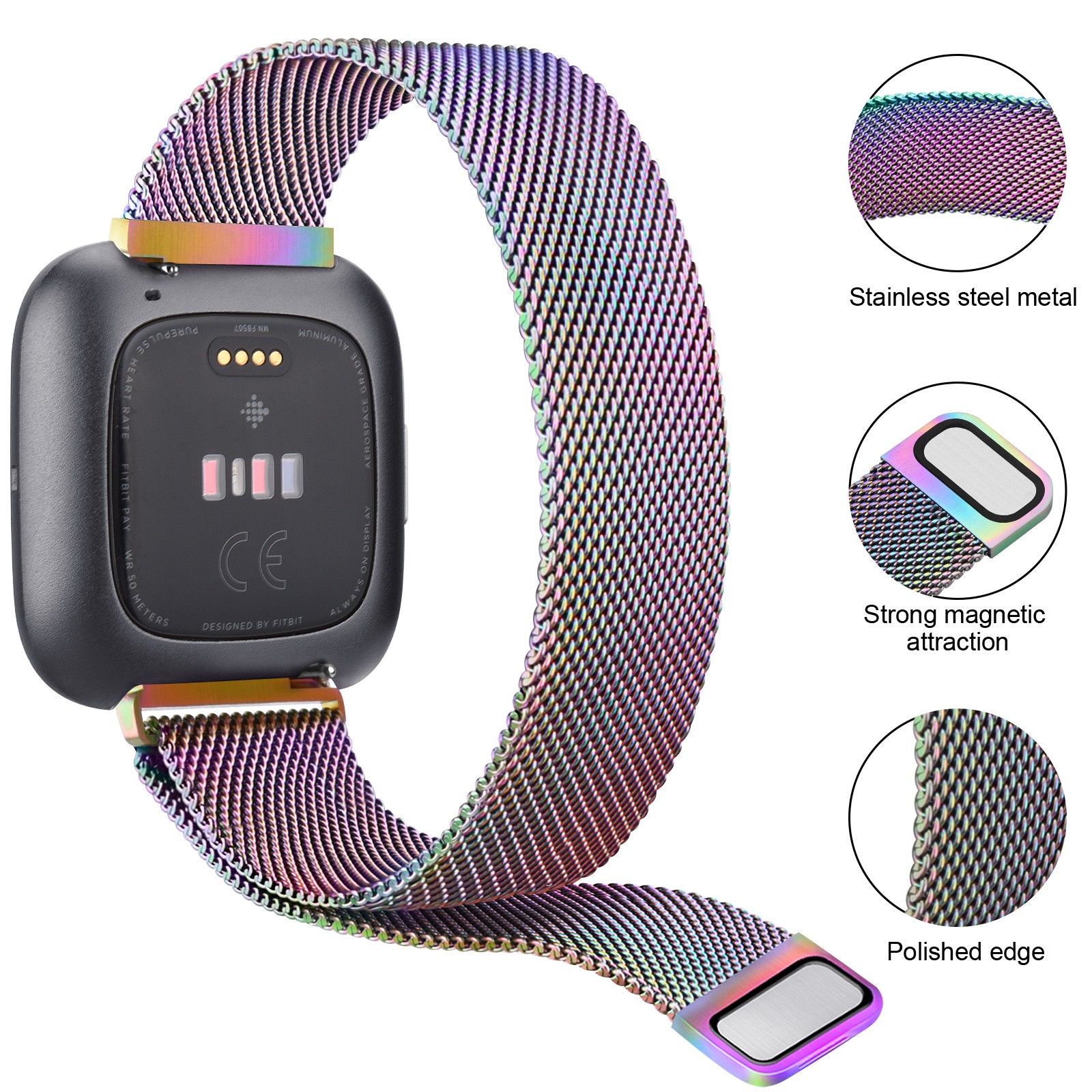 Strap For Fitbit Versa 3 2 Band Magnetic Metal Strap For Fitbit Versa 3 2 Lite Sense Band Smart Watches Wristbands Replacement