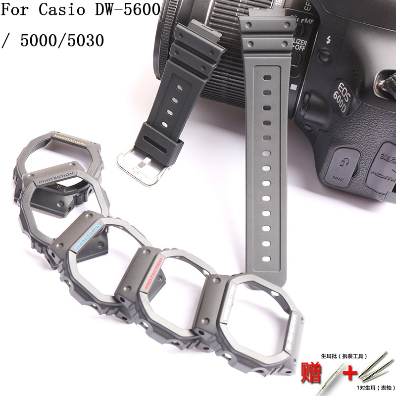 Watch Accessories Resin Strap 16mm For Casio G-SHOCK DW5600 5700 GW5035 5000 Transparent Silicone Men's And Women's Sports Band