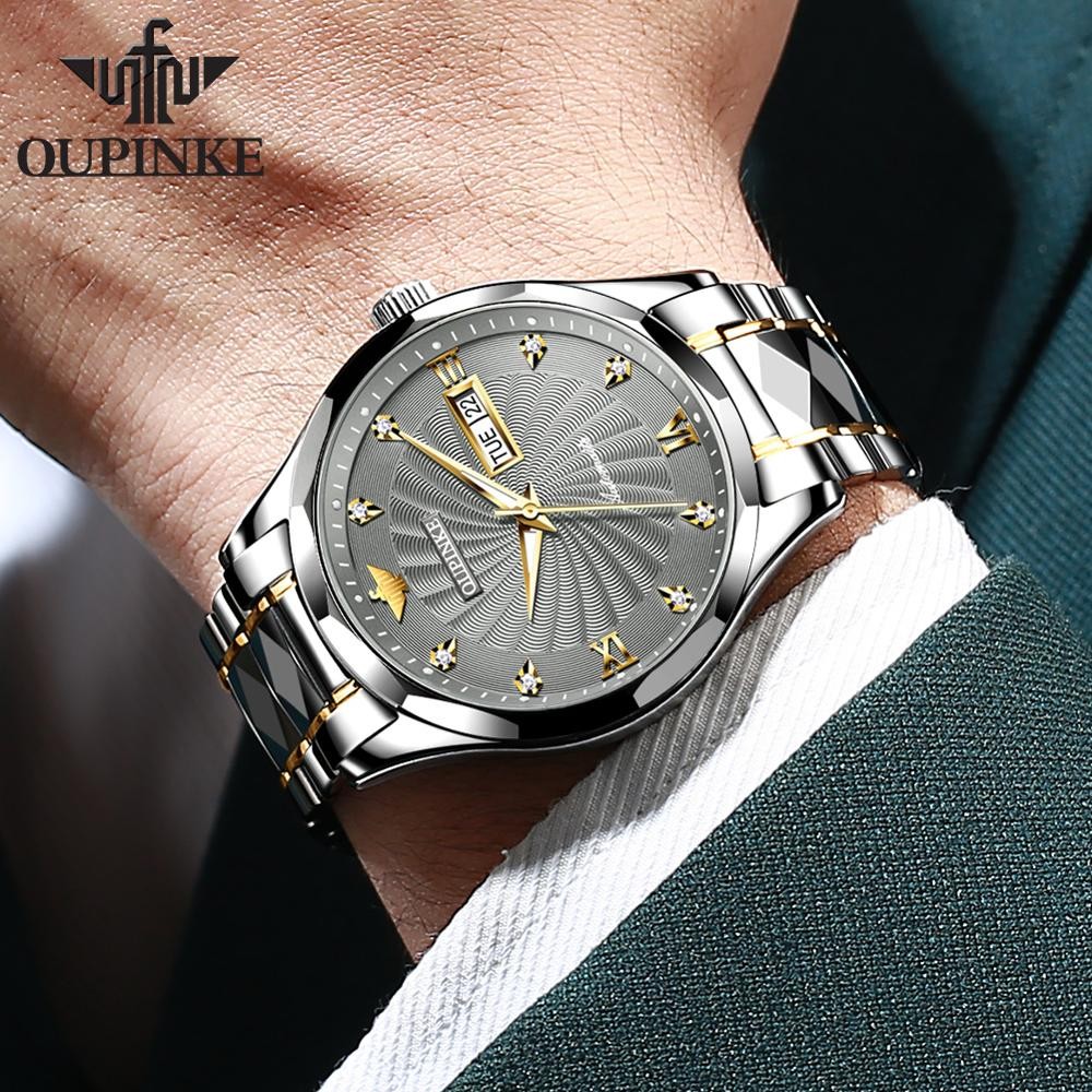 OUPINKE Luxury Brand Men Mechanical Wristwatch Business Sapphire Watch Automatic Date Waterproof Wrist Watch Men reloj hombre