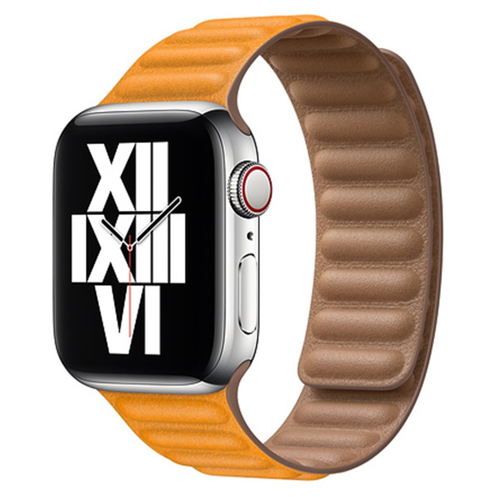 Link Leather Strap for Apple Watch Band 44mm 40mm 38mm 42mm 1:1 Original Magnetic Loop Bracelet Korea iWatch Serie 5 4 3 SE 6 7