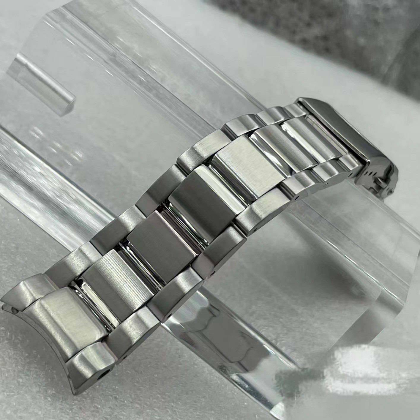 Watch Parts Sterile 20mm Width Solid Stainless Steel Watch Band Deploy Buckle Fit SPB185/187 Watches