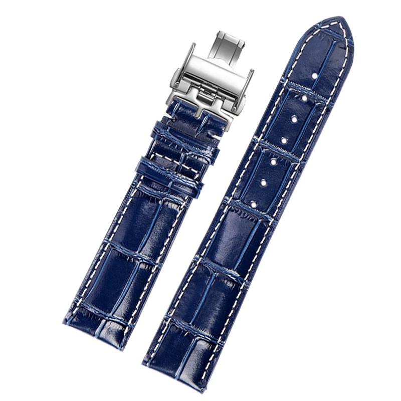 It is suitable for Longines belt, leather craftsman, moon blue crocodile pattern, exquisite Comcas male belt 19 20 21mm