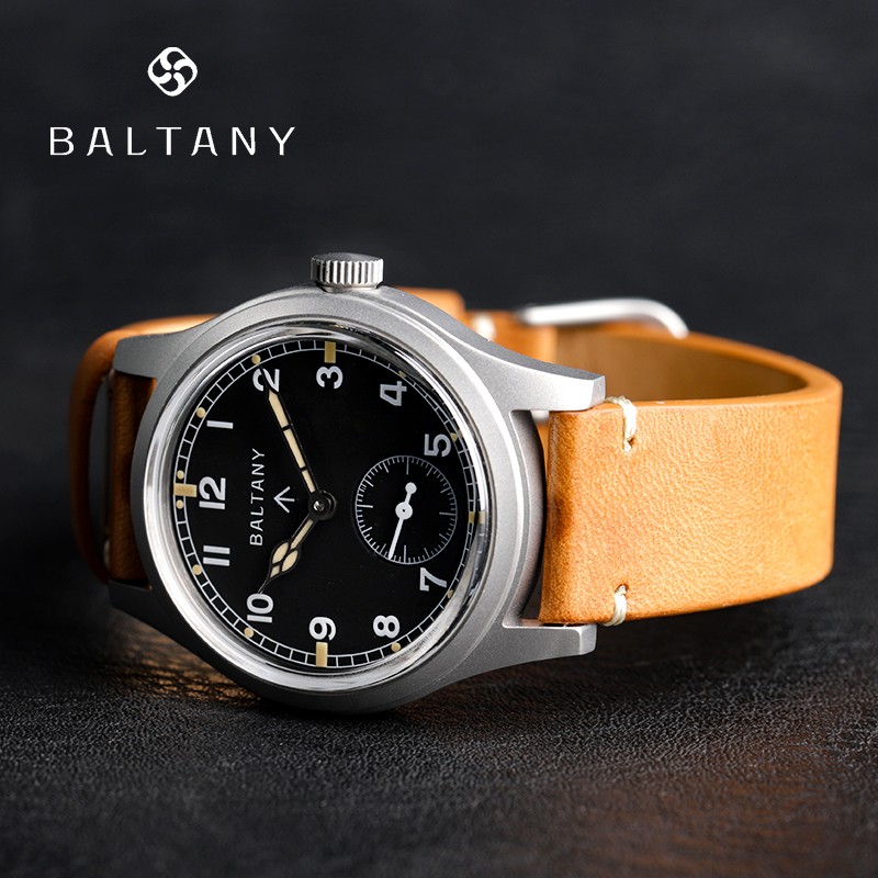 Baltany Dirty Dozen Watch Men 36mm Bubble Sapphire Sea Gull ST1701 Swiss Lumi Automatic Mechanical Vintage Military Wristwatches