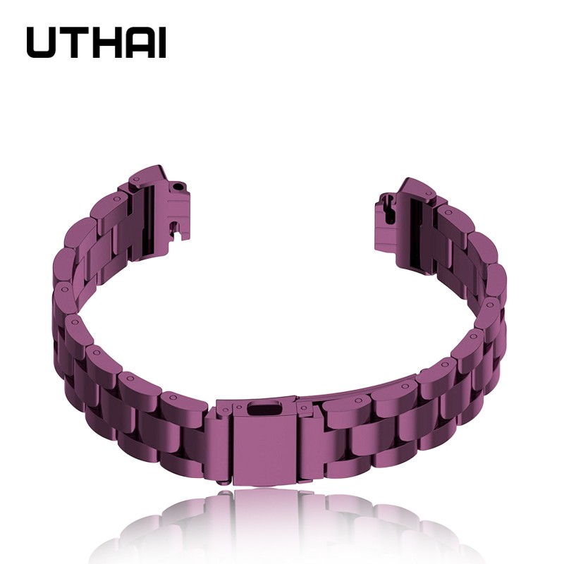 UThai F06 Watch Strap For Fitbit Inspire HR/Inspire Strap Fracelet Stainless Steel Watchband Band Gold Bracelet Sliver Table