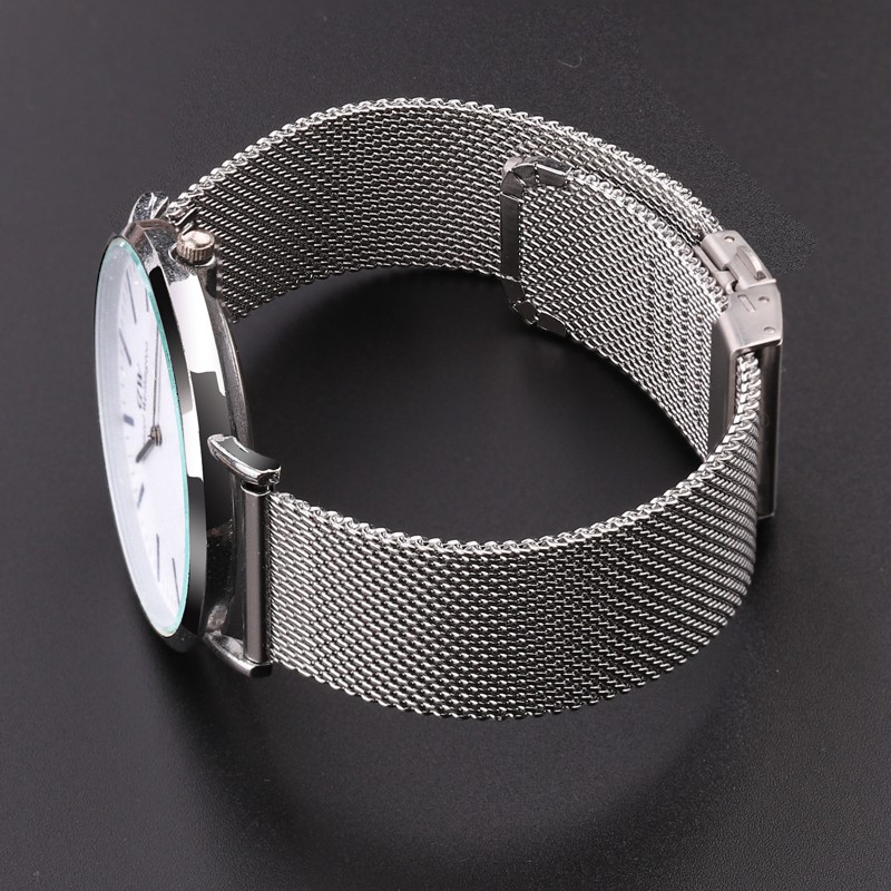 Milanese Mesh Loop Watchbands 16mm 18mm 20mm 22mm 24mm Silver Black Wrist Watch Bracelet Band Strap Clasp Deployment