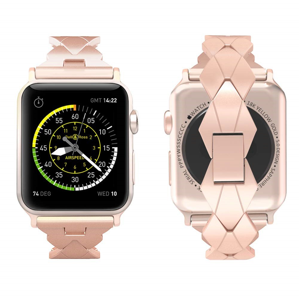 stainless steel strap for apple watch band 38mm 42mm 44mm 40mm smartwatch rhombic metal bracelet iwatch 3 4 5 6 se 7 41mm 45mm