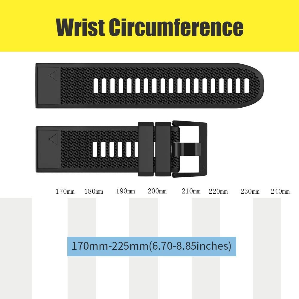 Original Silicone Band For /Fenix ​​6X /Fenix ​​6X Pro /Fenix ​​5X /Fenix ​​5X Plus Easy Fit 26mm Soft Silicone Strap Garmin Fenix ​​5X 26mm