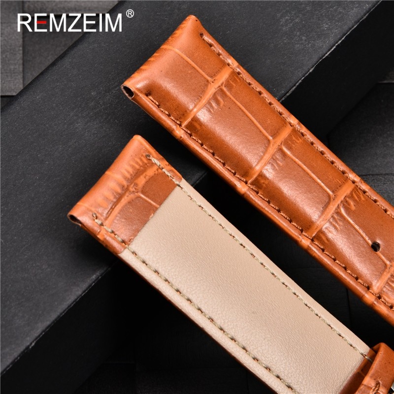 Remz Patterned - Genuine calfskin leather watch strap size 16, 17, 18, 19, 20, 21, 22, 23 and 24mm, with box and watch accessories