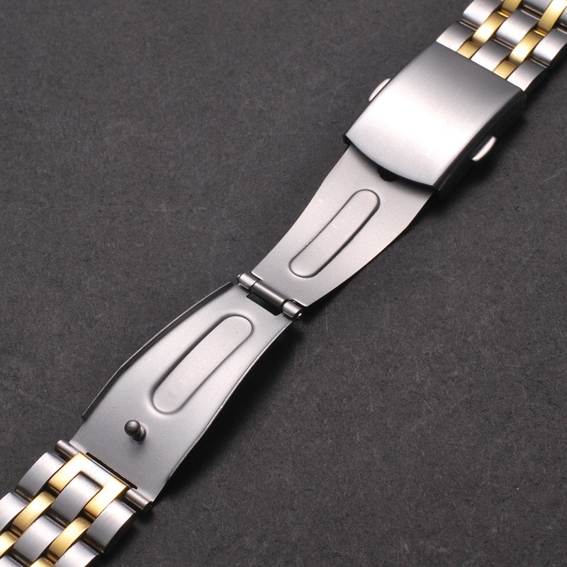 Multi-purpose watch strap, dual buttons, stainless steel, 18 20 22 mm, watch band