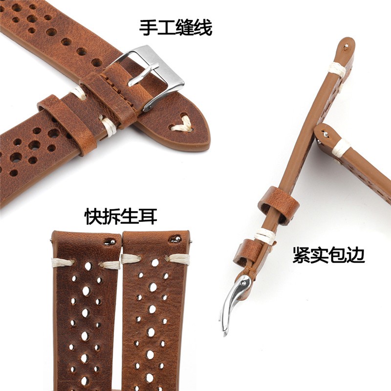 Onthelevel Leather Watch Strap 18mm 20mm 22mm 24mm Gray Color Watch Band Quick Release Watch Straps Replacement