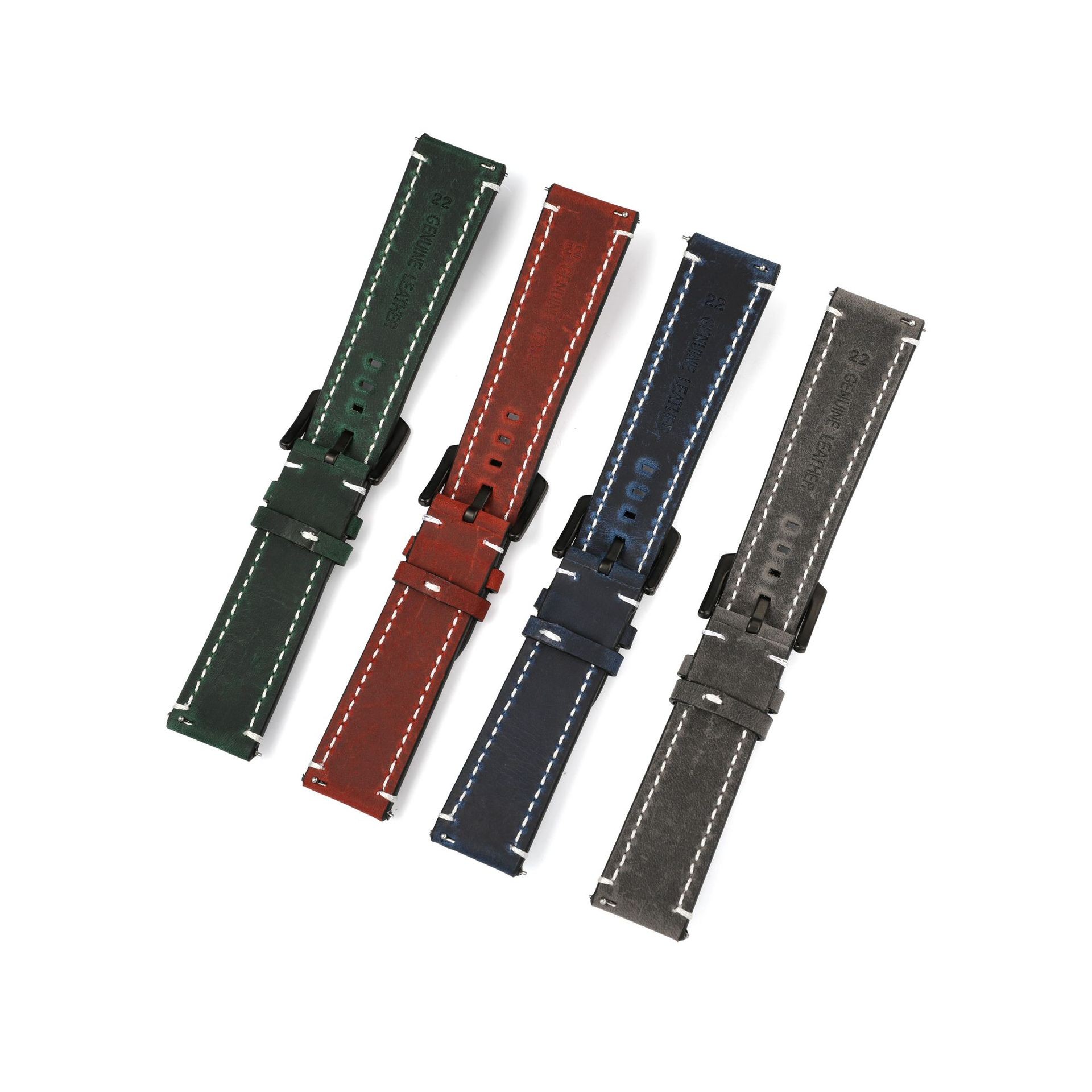 24mm Vintage Genuine Leather Bracelet For Suunto 7 Smart Watch Wrist Strap Watchband Replacement Accessories