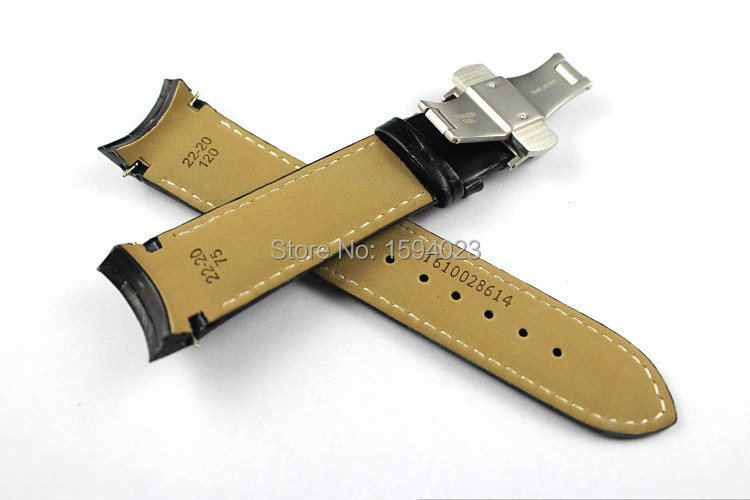 22/23/24mm For T035407A T035617A T035627A T035614 High Quality Butterfly Buckle Genuine Leather Curved End Watchband Belts