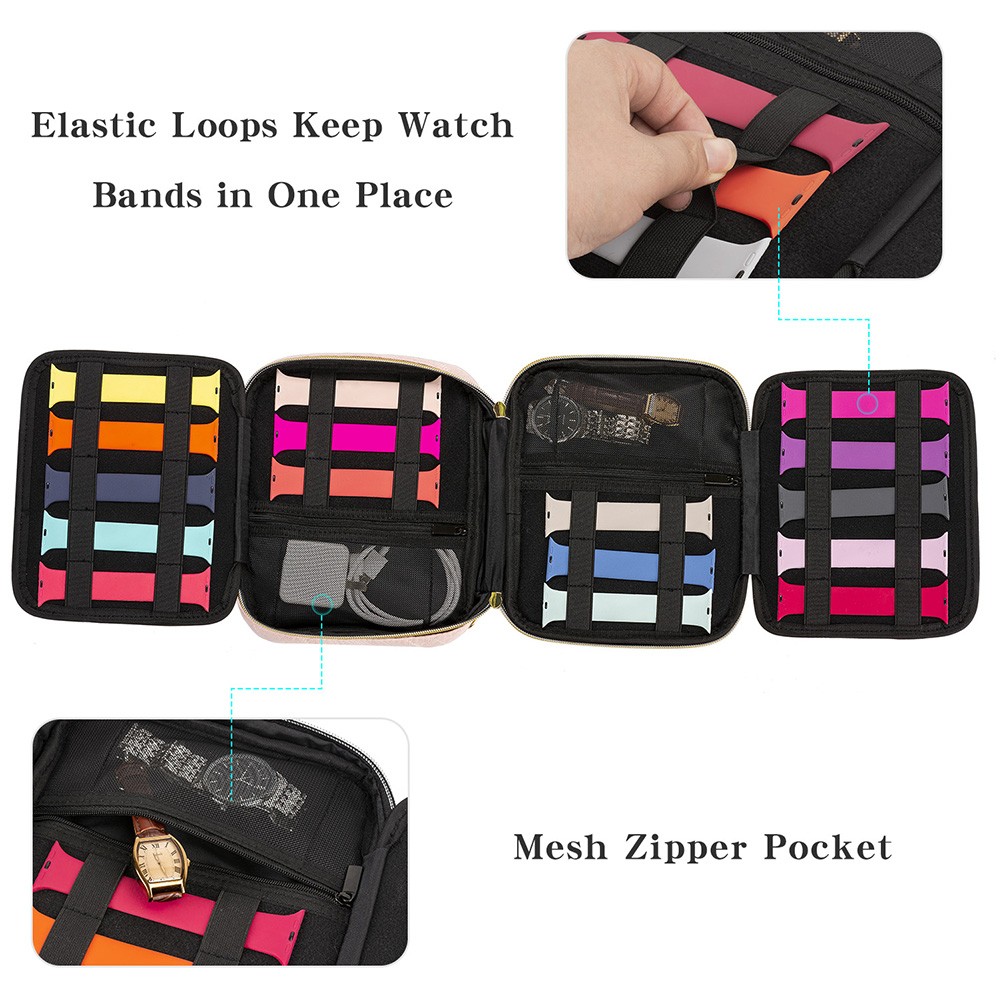 Watch Organizer Case for Apple Watch Strap Band Multifunction Portable Travel Storage Bag Watch Strap Holder Carrying Pouch