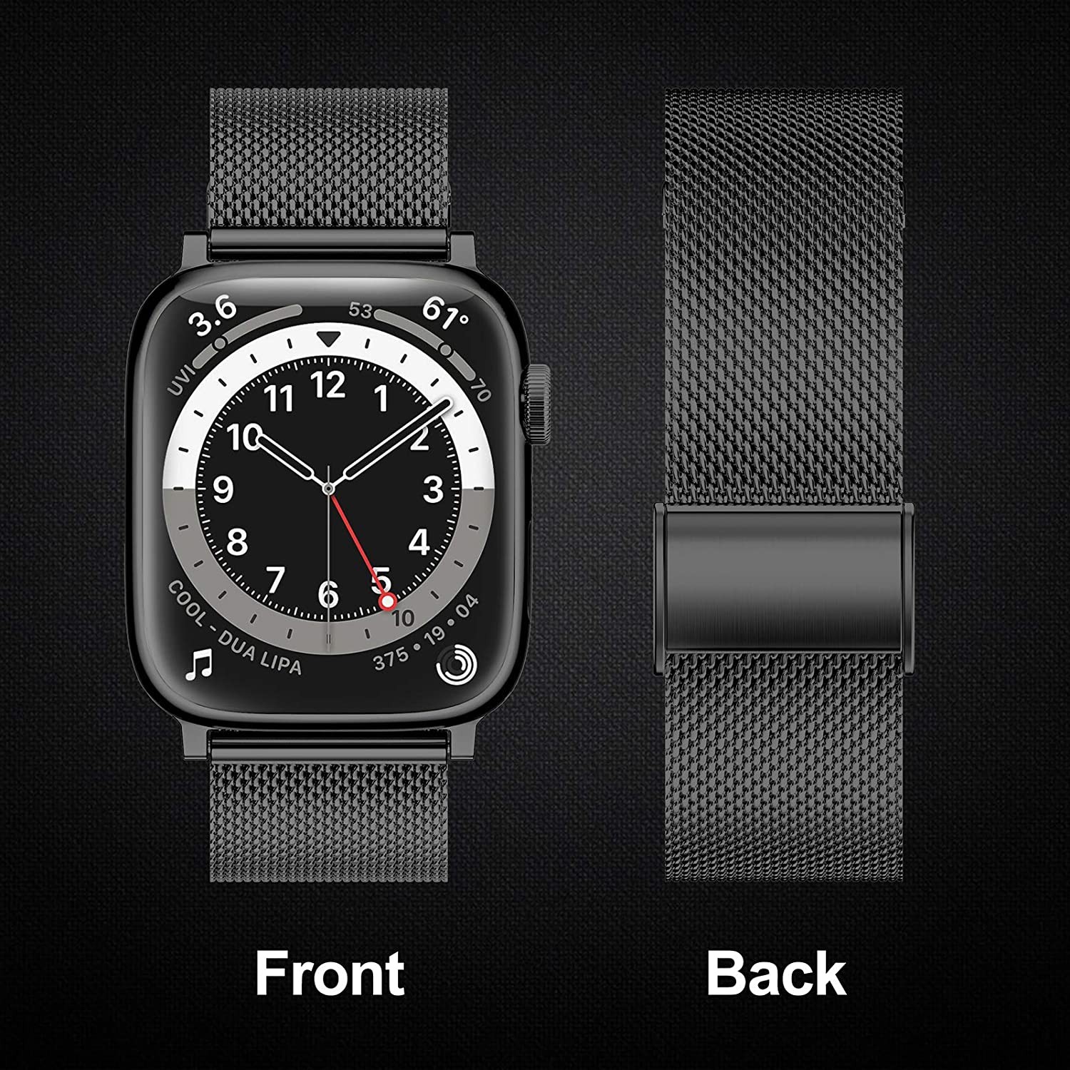 Metal stainless steel band f or Apple watch chain 7 45mm 41mm Milanese mesh loop replacement men women strap for iWatch series se 7 6