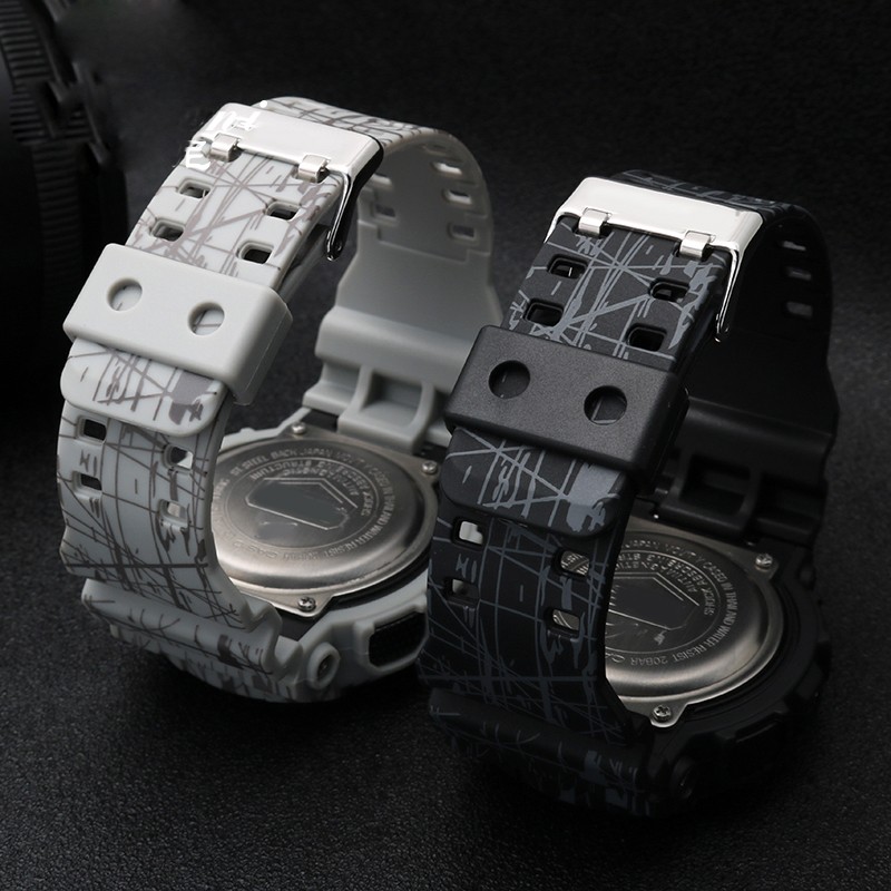 Silicone Rubber Watchband Case For Casio G-SHOCK GA-110/100 GA-120 GD-110 Men's Sport Waterproof Band Strap Bracelet Accessories