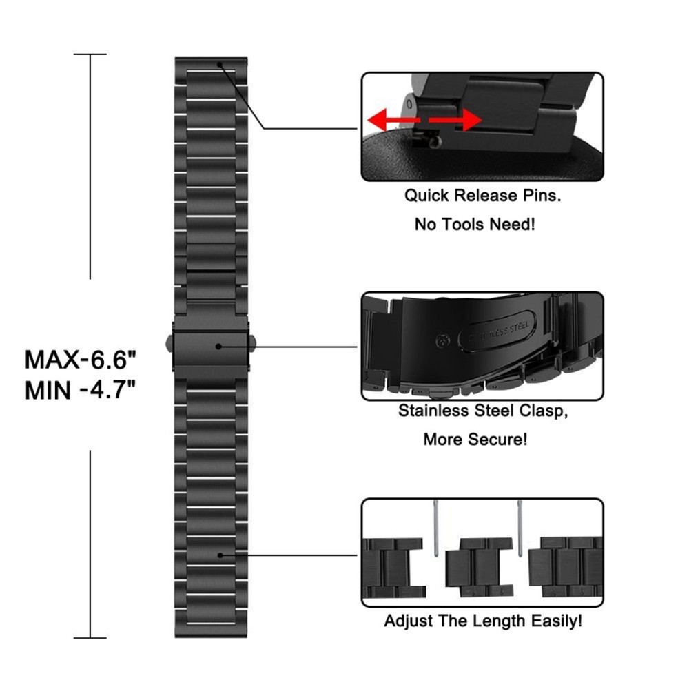 Stainless Steel Band For Fitbit Versa/Lite/Versa2 Smart Watch Replacement Band 316L Metal Strap Watch Band For Fitbit Versa 2 Band