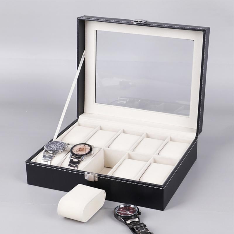 Watch Box 2/3/4/5/6/8/10 Grids PU Leather Watch Jewelry Box Storage Box Watch Packaging Organizer Jewelry Display Box