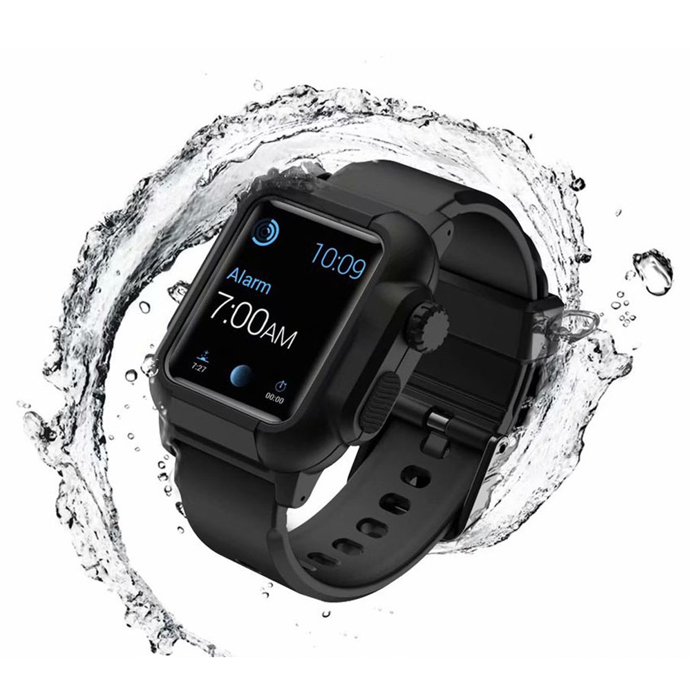 Waterproof Case + Strap For Apple Watch Band 44mm 40mm iWatch 42mm Luminous Full Protector Cover Bracelet Apple Watch 5 4 3 SE 6