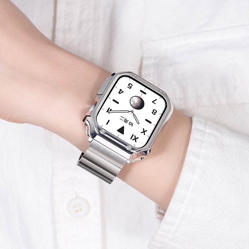 Connect Bracelet For Apple Watch Band 44mm/40mm 45mm 41mm Korea 38/42mm 316L Buckle Stainless Steel Strap iwatch serie 7 4 3 5 SE 6 Strap