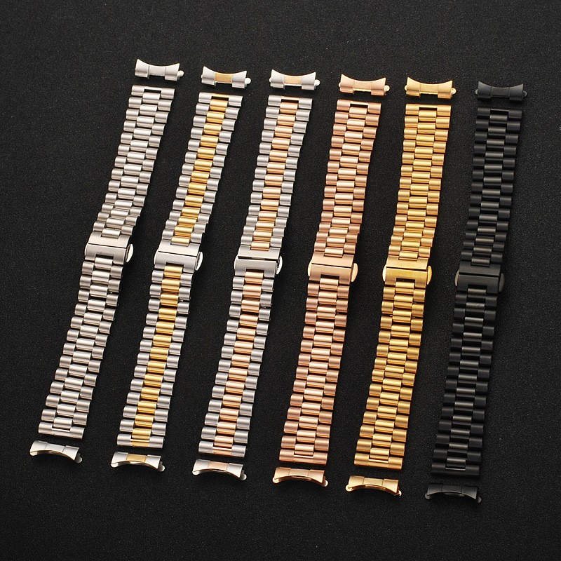 Solid Stainless Steel Watch Band 12mm 13 14 16 17 18mm 19 20mm 21 22mm Replacement Watch Strap 3 Rows Wristband Bracelet w/Tools