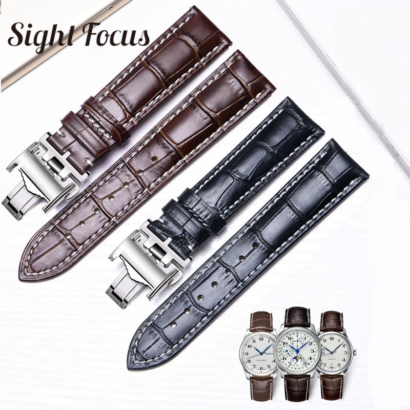 Calfskin Watch Band for Longines Masters Collection Watch Strap Strap Bracelet Cowhide Leather 13 14 15 18 19 20 21 22 mm Strap L3