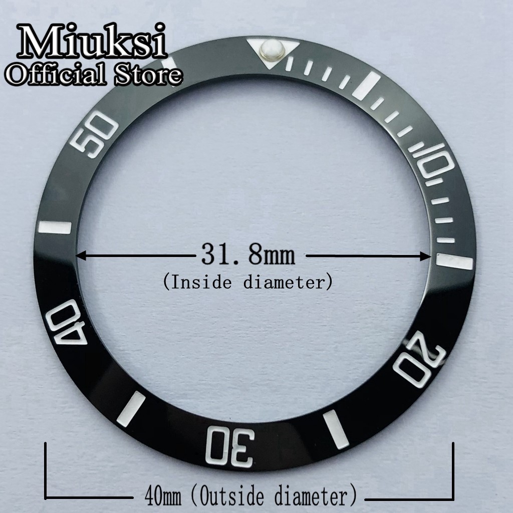 Miuksi 40mm high quality ceramic bezel watch parts fit 43mm watch case for watch sea