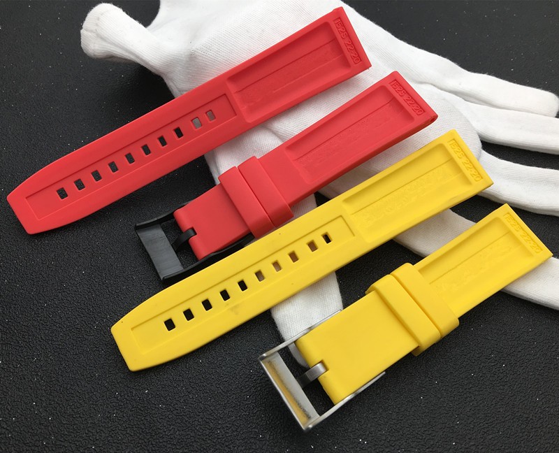 22mm 24mm natural rubber bracelet, black, blue, red, yellow, for Breitling, Navitimer, Avenger, logo, for tools