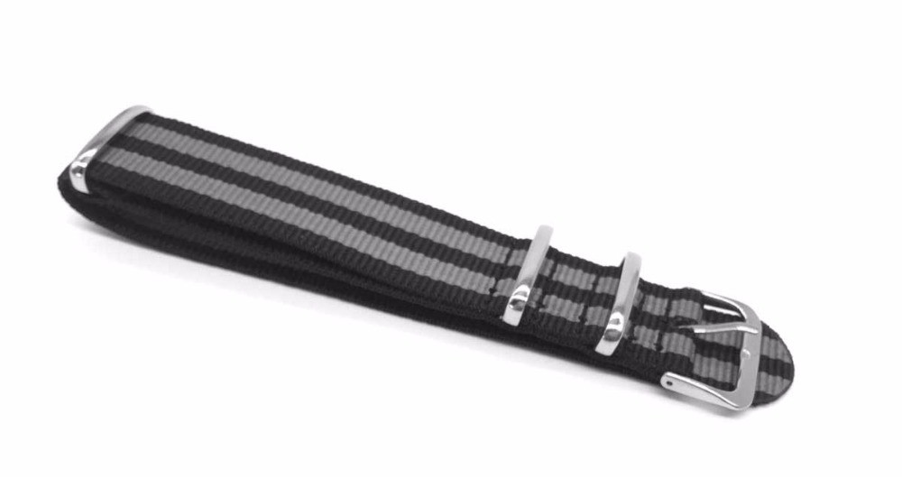 James Bond 007 20mm 22mm NATO Strap Watch Band Men Silver Pin Buckle Canvas Watch Strap