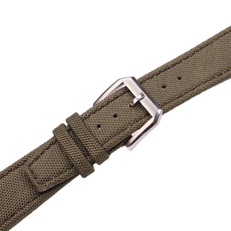 Genuine Nylon Leather Watch Straps for Men and Women, High Quality, Silver Pin Buckle, 20mm, 21mm, 22mm