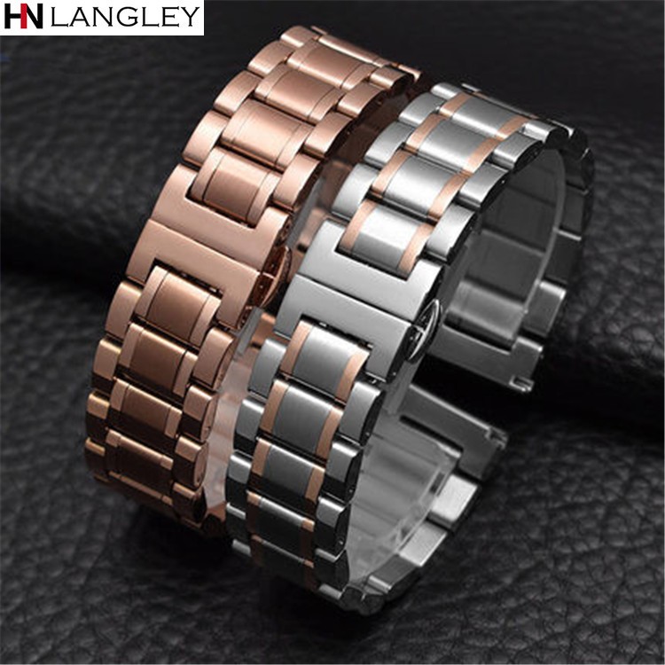 Watch Band Wristwatch Stainless Steel Metal Strap Wristband 14mm 16mm 17mm 18mm 19mm 20mm 21mm 22mm 23mm 24mm 26mm Width Size