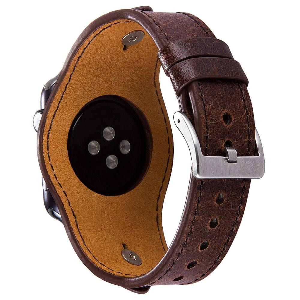 Leather Cuff Strap for Apple Watch Band 45mm/41mm 40mm 44mm 42mm/38mm iWatch Bracelet for Apple Watch Series 5 4 3 SE 6 7