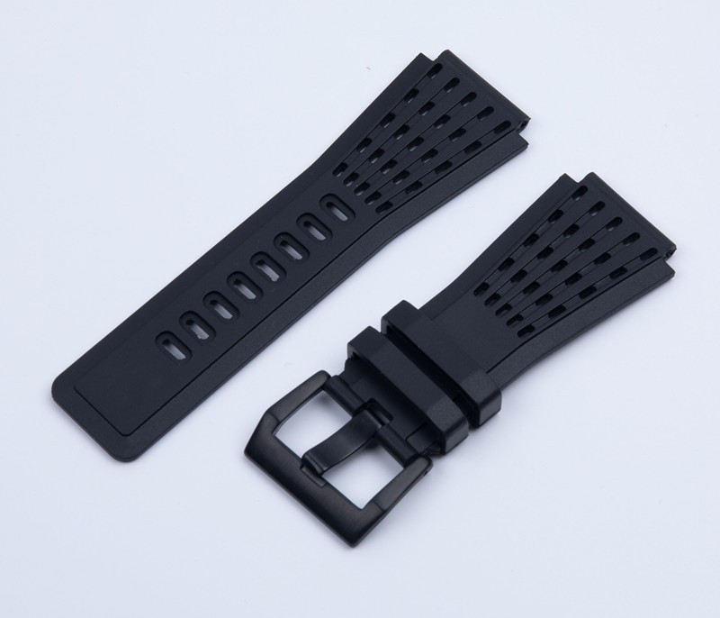 Brand Quality Soft Dustproof 34mm*24mm Black Silicone Rubber Watchband for Bell Watch Strap Ross BR01 BR03 Bracelet Strap