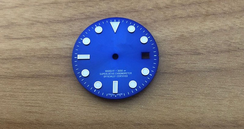 Blue luminous 29mm watch sub-dial with R logo for 2836, 2824, 8215 and Mingzhu movement