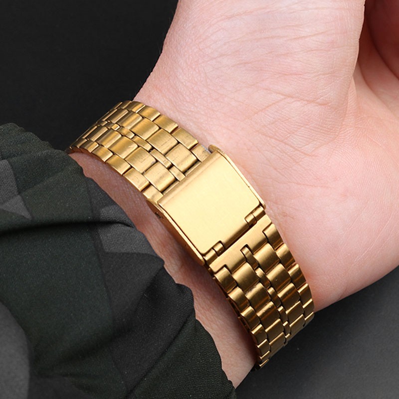 Vintage Small Square Metal Watchband For Casio a159w-n1 a158wa A168 Strap Stainless Steel Bracelet 18mm Wristband Accessories