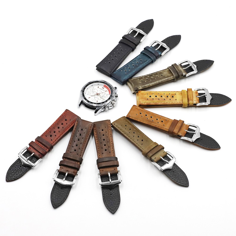 Onthelevel 18mm 20mm 22mm 24mm Genuine Leather Watch Strap Bands Black Blue Brown Multicolor High Quality Men's Watch Band