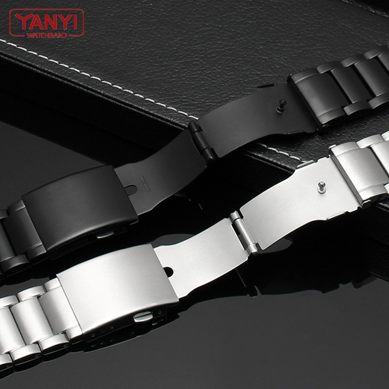 Plain End Stainless Steel Bracelet Solid Metal Watchband 22 24 26 28mm Watch Strap for Diesel DZ4209 DZ4215 DZ1844 Watches Band