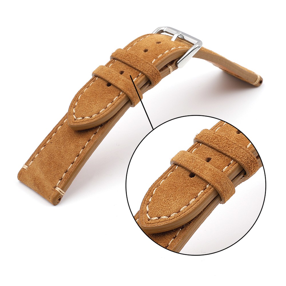 Suede Suede Watch Strap 18mm 20mm 22mm 24mm Handmade Leather Watchband Replacement Tan Gray Beige Color for Men Women Watches