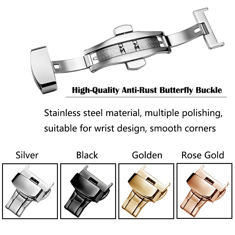 GA2100 2rd Adjustment 22mm Fluoro Rubber Strap Double Button Butterfly Buckle Replacement Accessories